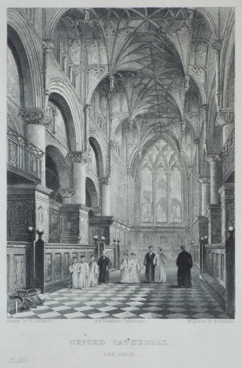 Print - Oxford Cathedral. The Choir. - Winkles